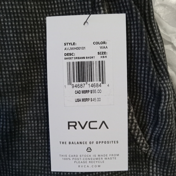 RVCA sweet dreams shorts size XS - Picture 3 of 4